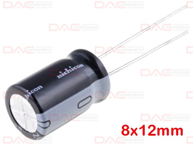 DAC Components – Capacitor electrolytic 250V 4.7 08X12 105`C