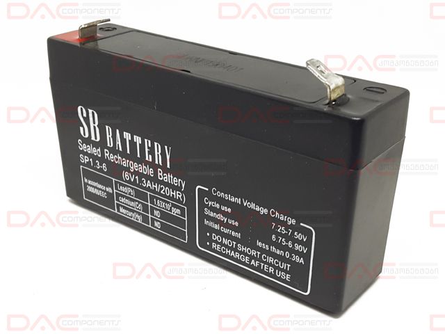 DAC Components Battery AK 15 SP 6 1.3 6.0V 1.3 AH