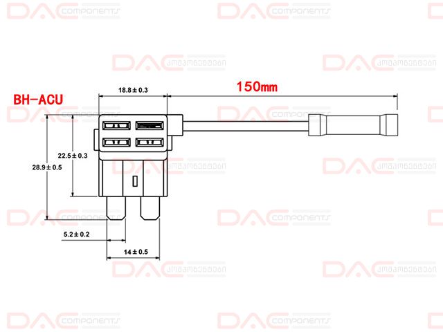 DAC компоненты – Держатель предохранителей 2878 FUSE BOX CAR 19mm 20A